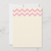 Ivory Cream and Pink Chevron Wedding Invitations Kaart (Achterkant)