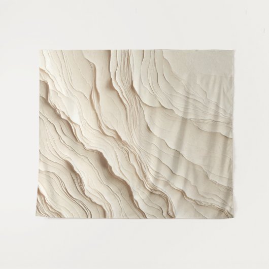 Ivory Cream Bohemian Boho Textured Look Wandkleed (Voorkant (horizontaal))