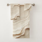 Ivory Cream Bohemian Natuurlijke Textured Look Bad Handdoek (Insitu)