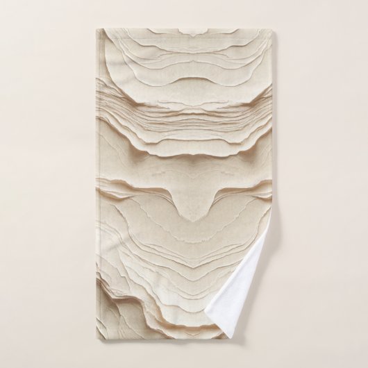 Ivory Cream Bohemian Natuurlijke Textured Look Bad Handdoek (Handdoek)