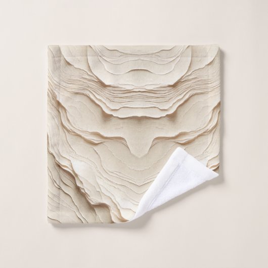 Ivory Cream Bohemian Natuurlijke Textured Look Bad Handdoek (Wasdoekje)