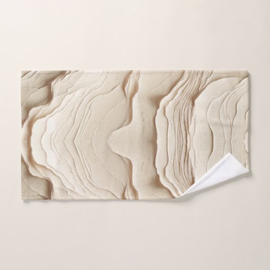 Ivory Cream Bohemian Natuurlijke Textured Look Bad Handdoek (Handdoek)