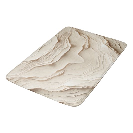 Ivory Cream Bohemian Natuurlijke Textured Look Badmat (Gekanteld)