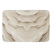 Ivory Cream Bohemian Natuurlijke Textured Look Badmat (Voorkant)
