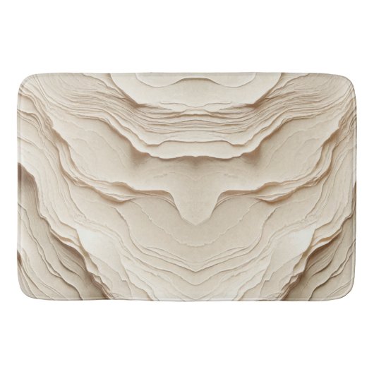 Ivory Cream Bohemian Natuurlijke Textured Look Badmat (Voorkant)