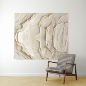 Ivory Cream Bohemian Natuurlijke Textured Look Wandkleed (In Situ (horizontaal))