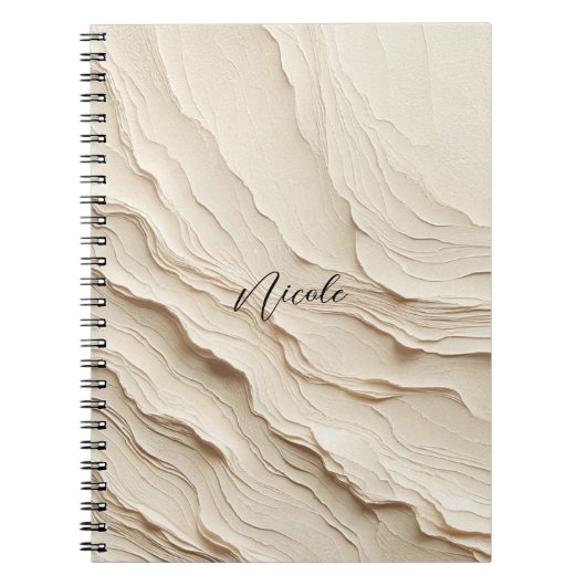 Ivory Cream Bohemian Textured Look Notitieboek (Voorkant)