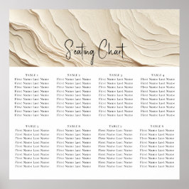 Ivory Cream Bohemian Textured Wedding Poster