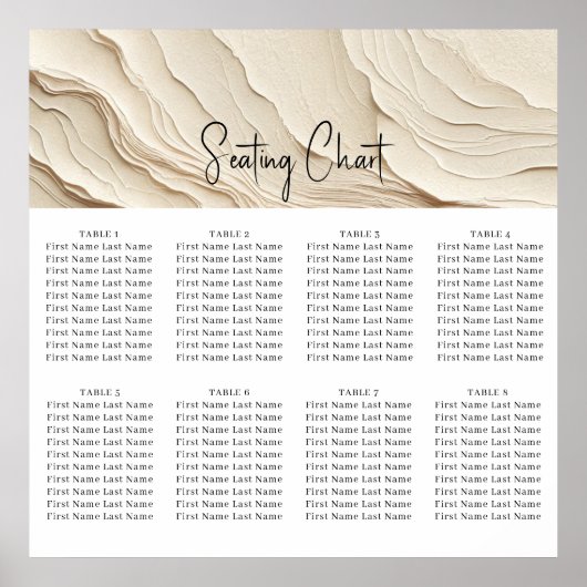 Ivory Cream Bohemian Textured Wedding Poster (Voorkant)