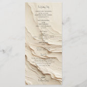 Ivory Cream Bohemian Textured Wedding Programmakaart (Achterkant)