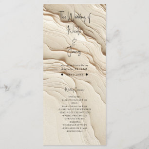 Ivory Cream Bohemian Textured Wedding Programmakaart