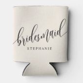 Ivory Cream Bruidsmeisje Modern Script Blikjeskoeler (Voorkant)