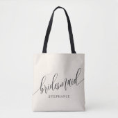 Ivory Cream Bruidsmeisje Modern Script Tote Bag (Voorkant)
