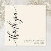 Ivory Cream Calligrafie Script bruiloft Bedankkaart