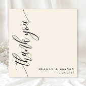 Ivory Cream Calligrafie Script bruiloft Bedankkaart