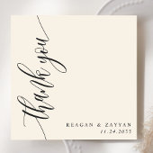 Ivory Cream Calligrafie Script bruiloft Bedankkaart