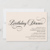 Ivory Cream Elegant  Stijl Verjaardagsdiner Kaart (Voorkant)