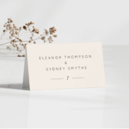 Ivory Cream Elegant Wedding Guest Table Place Card Kaart