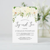 Ivory Cream Floral Greenery Sip en See Baby Kaart (Staand voorkant)