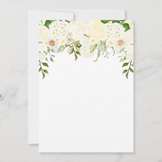 Ivory Cream Floral Greenery Waterverf Baby shower Kaart (Achterkant)