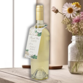  Ivory Cream Flowers Botanische bruiloft Flessenhanger