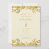 Ivory Cream & Gold Lace Elegant Vrijgezellenfeest Kaart (Voorkant)