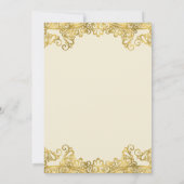 Ivory Cream & Gold Lace Elegant Wedding Kaart (Achterkant)