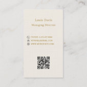 Ivory cream gold modern minimialst premium logo visitekaartje (Achterkant)