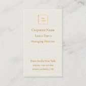 Ivory cream gold modern minimialst premium logo visitekaartje (Voorkant)