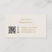 Ivory cream gold modern minimialst premium logo visitekaartje (Achterkant)