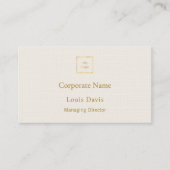 Ivory cream gold modern minimialst premium logo visitekaartje (Voorkant)