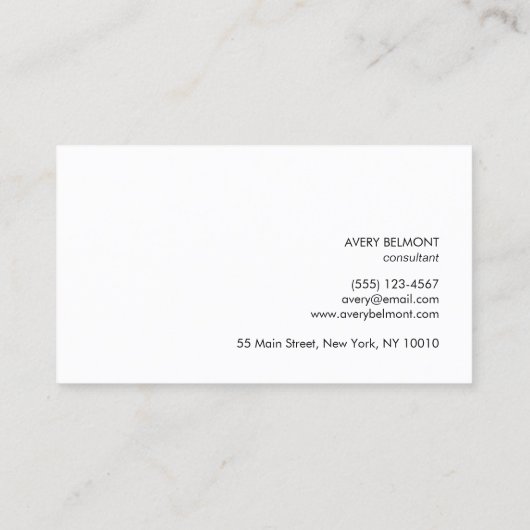 Ivory Cream Linnen Minimalist Professioneel Minima Visitekaartje (Achterkant)