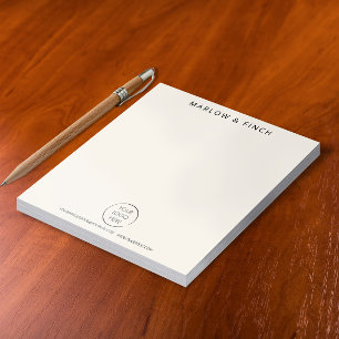 Ivory Cream Logo, bedrijfsnaam en contactgegevens Notitieblok