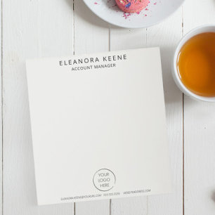 Ivory Cream Logo, Naam en Contactgegevens Zakelijk Notitieblok