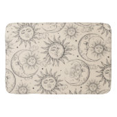 Ivory Cream Magic Celestial Sun Moon Stars Badmat (Voorkant)