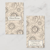 Ivory Cream Magic  Celestial Sun Moon Stars Visitekaartje (Voorkant / Achterkant)