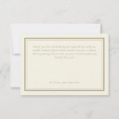 Ivory Cream Minimalist Frame Wedding Bedankkaart (Achterkant)
