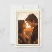 Ivory Cream Minimalist Frame Wedding Photo Save The Date (Achterkant)