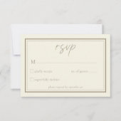 Ivory Cream Minimalist Frame Wedding RSVP Kaartje (Voorkant)