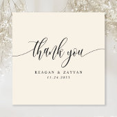 Ivory Cream minimalistisch script bruiloft Bedankkaart