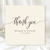 Ivory Cream minimalistisch script bruiloft Bedankkaart