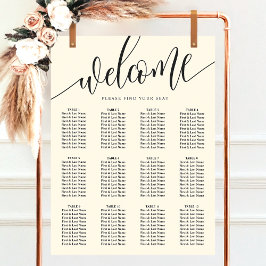 Ivory Cream Minimalistische Bruiloft Zitkaarten Poster