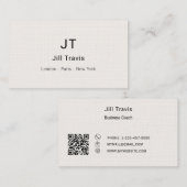 Ivory cream modern minimalst luxury visitekaartje (Voorkant / Achterkant)