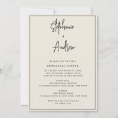 Ivory Cream Modern Rehearsal Dinner Uitnodiging (Voorkant)