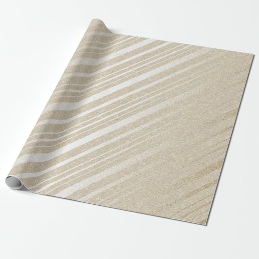 Ivory Cream Pastel Delicate Stripes Cadeaupapier (Uitgerold)
