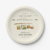 Ivory Cream Reel Excited Baby Shower Papieren Bordje (Voorkant)