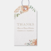 Ivory Cream Waterverf Flowers Elegant Boho Cadeaulabel (Voorkant)