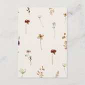 Ivory Cream Wildflower QR Code Bruiloft Details Informatiekaartje (Achterkant)
