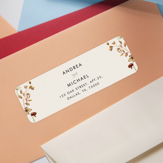 Ivory Cream Wildflowers Herfst Herfst Retouradres Etiket