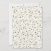 Ivory Cream Witte Waterverf Bloemen Quinceanera Kaart (Achterkant)
